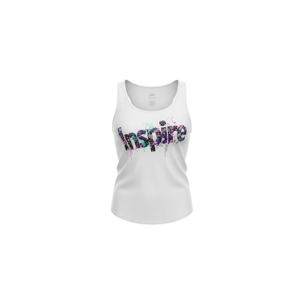 Justice Tank Top Girls 20 White Inspire Graphic Ribbed Sleeveless Shirt
